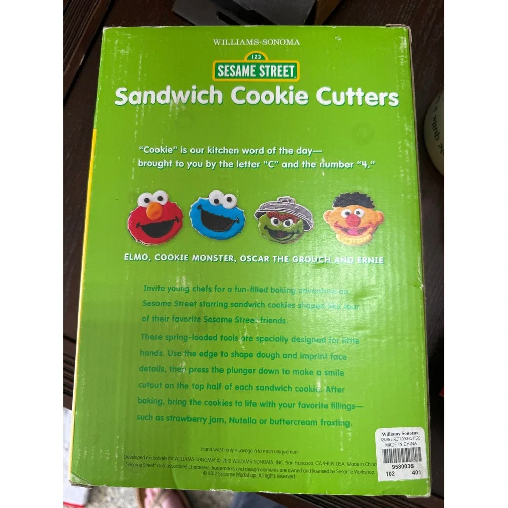 New Williams Sonoma Sesame Street Sandwich Cookie Cutters